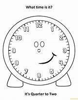 Quarter Pages Coloring Two Clock Kids Color sketch template