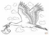 Coloring Pages Storks Baby Printable Stork Popular sketch template