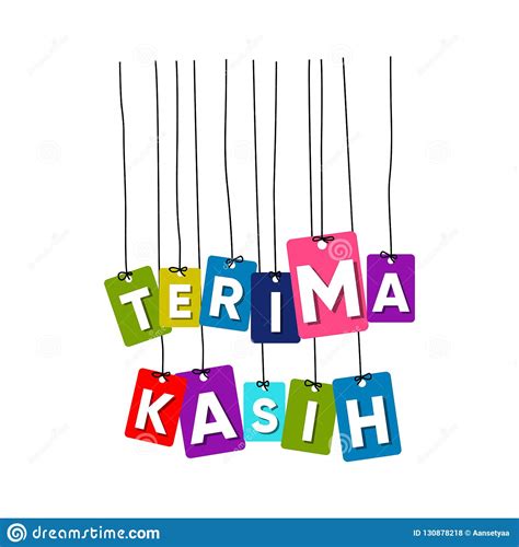 Thank You In Indonesian Language Hanging Words Vector