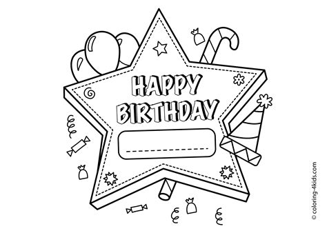 happy birthday printable star coloring pages  kids coloring