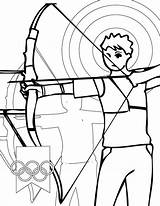 Coloring Archery Olympic Games sketch template