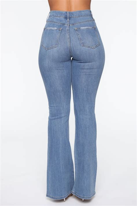 I Ll See Ya There Flare Jeans Medium Blue Wash Best Jeans For Women