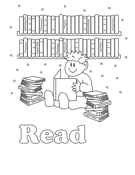 library coloring pages