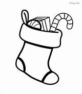 Stocking Christmas Coloring Pages Kids Easy Printable Colouring sketch template