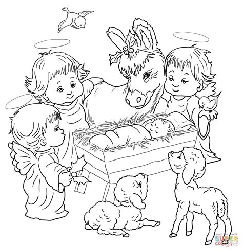 cute nativity coloring pages coloring pages