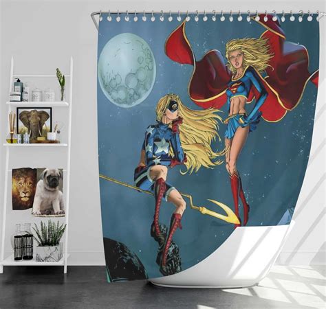 Supergirl And Stargirl Cosmic Heroes Shower Curtain