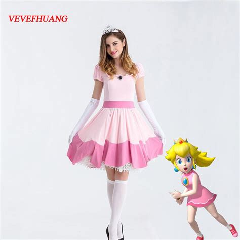 compre deluxe adult princess peach costume mujeres