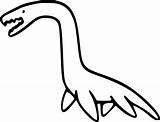 Plesiosaurus Outline Toddlers Dinosaurs Coloringpagesonly sketch template