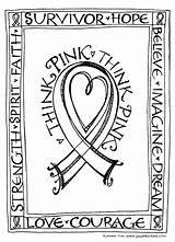 Cancer Breast Coloring Pages Pink Ribbon Think Printable Zenspirations Downloadable Calligraphy Awareness Color Sheets Card Colouring Kids October Getcolorings Ribbons sketch template
