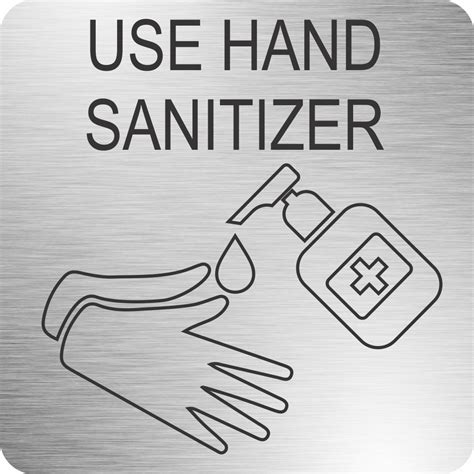 hand sanitizer safety sign   mm brushed acp