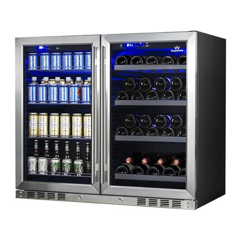 beer  wine cooler combo double door beverage fridge