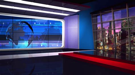 news tv studio set  virtual green screen background loop bpgcc