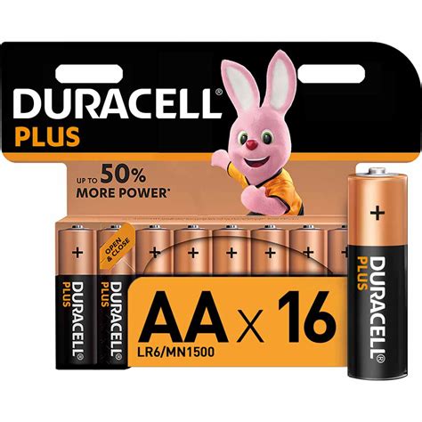 Duracell Plus Lr6 Aa 1 5v Alkaline Batteries 16 Pack Wilko