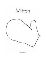 Mitten Coloring Winter Search sketch template