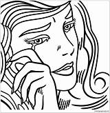 Crying Girl Roy Pages Lichtenstein Coloring Color Printable Coloringpagesonly sketch template