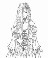 Coloring Pages Goth Gothic Anime Fantasy Adult Deviantart Color Elves Colouring Printable Fairy Girl Nymph Jazza Draw Drawings Lineart раскраска sketch template