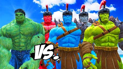 The Incredible Hulk Vs Red Hulk Blue Hulk Grey Hulk