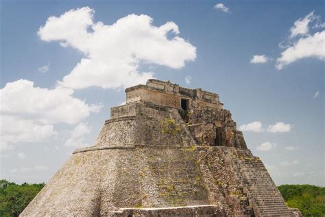 pyramid   magician maya site  uxmal mexico