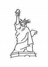 Liberty Statue Coloring Cartoon Drawing Pages Outline Clipart Kids Printable Clip York Sketch Sheet Cliparts Color Drawings Pencil Oscar Kindergarten sketch template