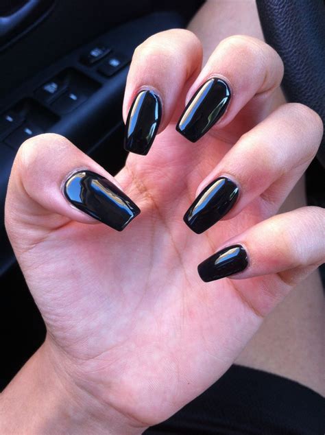my shiny black coffins black coffin nails black acrylic