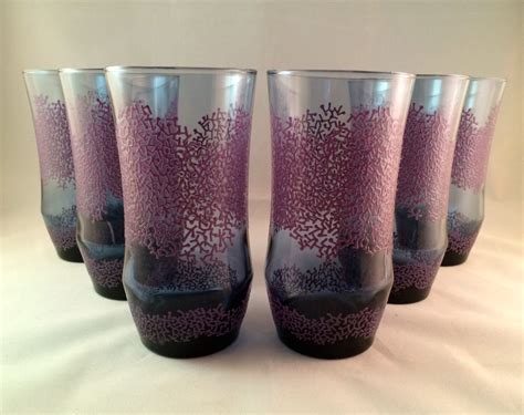 Sale Libbey Purple Drinking Glasses Set Of By Milehighvintage303