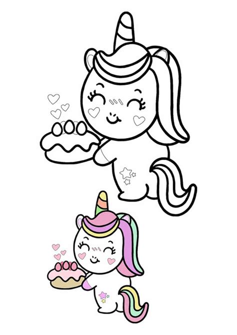 childrens unicorn cake coloring pages youve     place