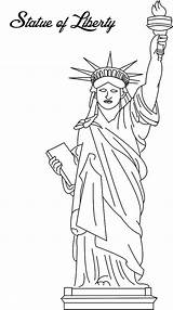 Liberty Statue Coloring Pages Color Print sketch template