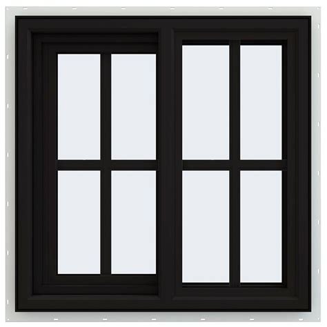 jeld wen        series left hand sliding vinyl window  grids black