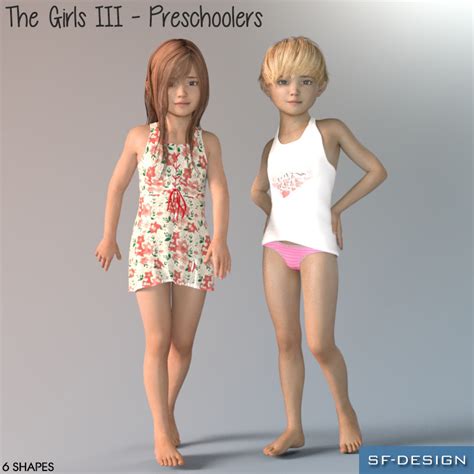 The Girls Iii Preschoolers 3d Figure Assets Sf Design