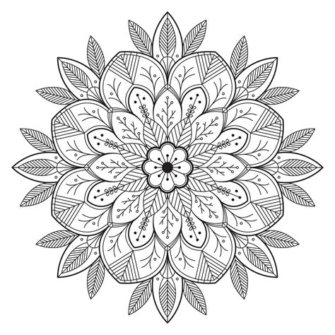 flower mandala sketch coloring page