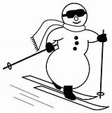 Clip Winter Clipart Ski Skiing Snowman Cartoon Cliparts Skier Snowboarding Cross Country Cute Snow Funny Wars Star Cold Birthday Melting sketch template