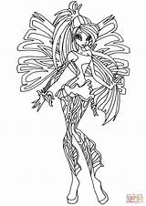 Coloring Winx Club Bloom Pages Sirenix Printable sketch template