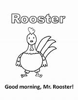 Rooster Cartoon sketch template