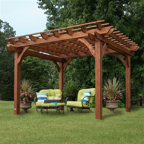 outdoor cedar pergola kit wood patio structure garden shade cover