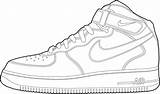 Nike Coloring Pages Air Force Shoe Popular sketch template