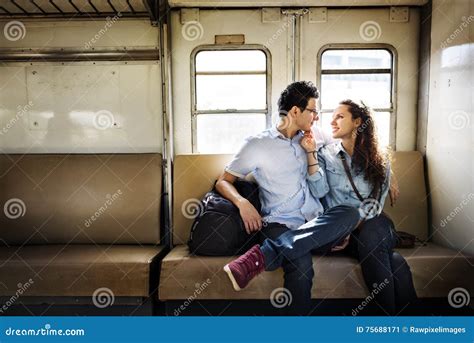 Couple Lover Train Travel Dating Concept Stock Image Image Of Hobby
