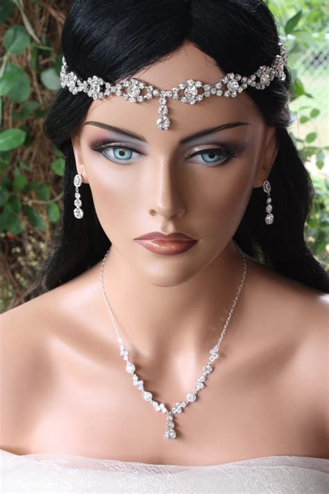 gorgeous bridal head circlet head piece head dress forehead etsy