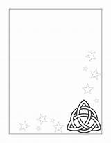 Triquetra Pages Witch Wiccan Journal Book Coloring Printable Spell Stars Stationery Templates Shadows Template sketch template