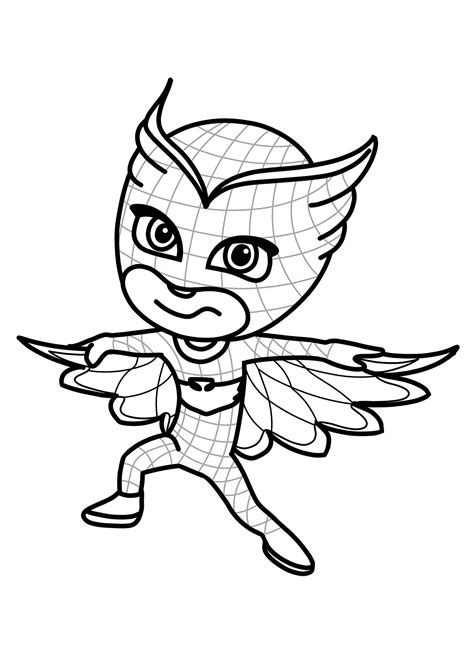 coloring pages   pj masks characters wolf kids