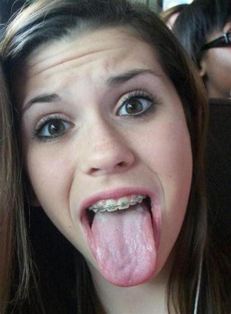girl mouth open tongue out