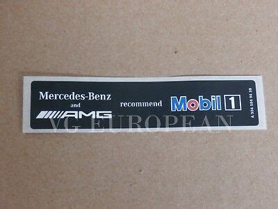mercedes benz genuine amg mobil  oil sticker label decal  ebay