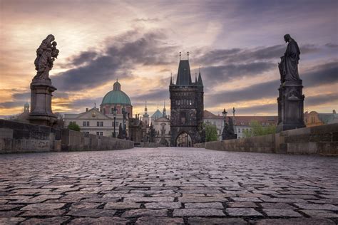 Charles Bridge At Sunrise Prague Czech Republic Anshar Images