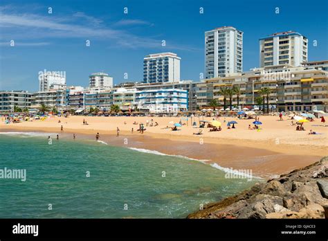 quarteira beach apartments  hotels algarve portugal stock photo alamy