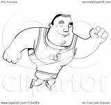 Athlete Olympic Buff Outlined Jumping Man Clipart Cartoon Thoman Cory Coloring Vector 2021 sketch template