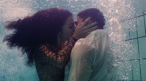 romantic couple kissing underwater in stock footage video 100 royalty