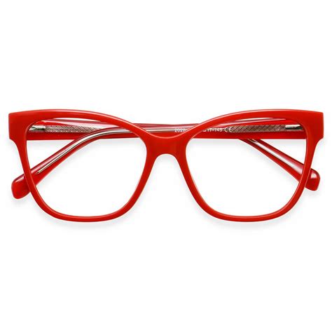 W2028 Rectangle Butterfly Red Eyeglasses Frames Leoptique