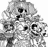 Fnaf Freddy Freddys Skizzen Puppet Foxy sketch template