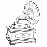 Gramophone Vectorielle Phonographe sketch template