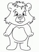 Bear Teddy Outline Clipart Coloring Library Pages sketch template