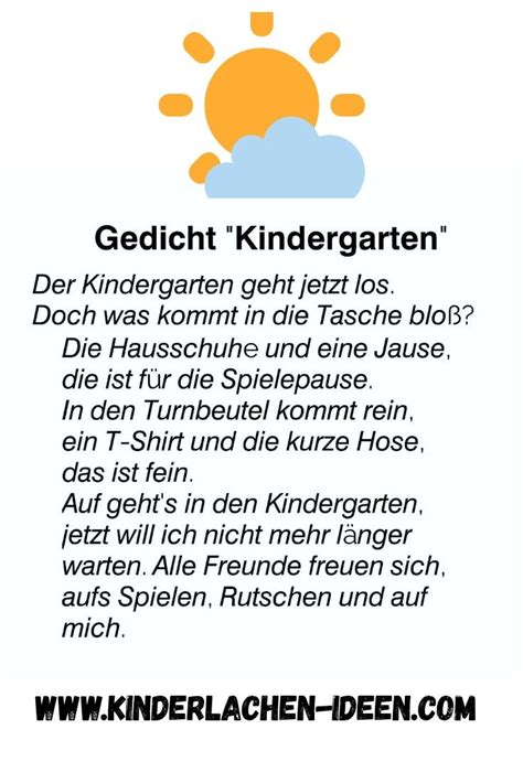 gedicht kindergartenstar kindergartenbeginn gedichte fuer kinder kinder gedichte